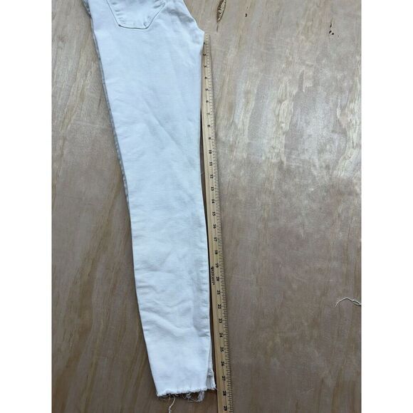 FRAME Jeans Womens Sz 25 White Le Skinny De Jeanne Raw Hem Denim Cotton Stretch - Picture 6 of 6